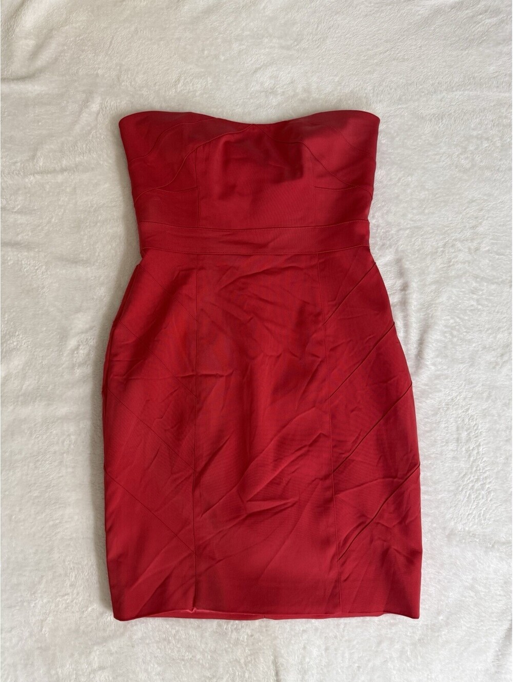 Lavender Label Vera Wang Red Strapless Sheath Dress Womens Size 4 Cocktail